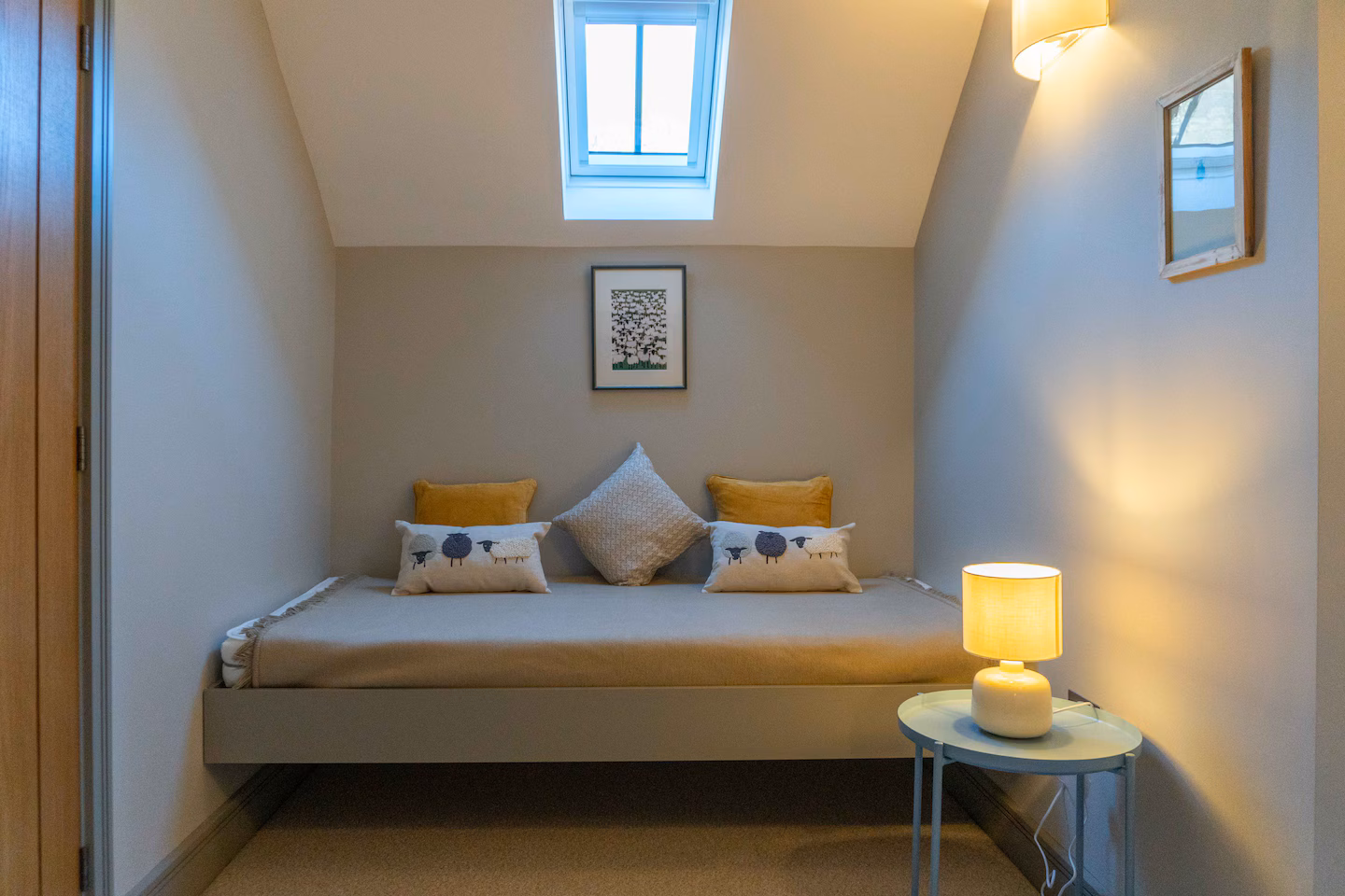 Day bed available on request in the upstairs bedroom at The Barn