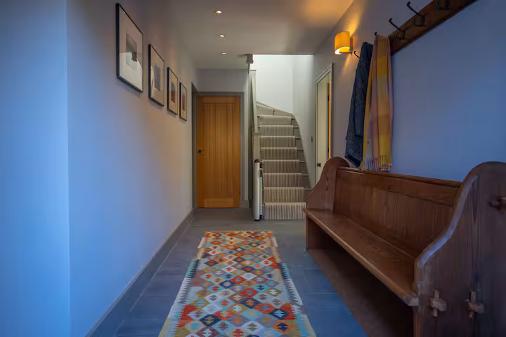 Hallway and staircase at The Farmhouse